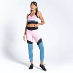 Dare 2b Womens/Ladies Crystallize Recycled Sports Bra (Powder Pink/Black) -Motion Style k06728c1637a003539709089deb81d1d9