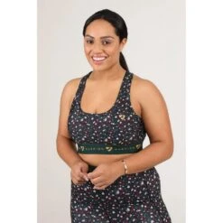 Womens/Ladies Aubrion Dagenham Brush Stroke Sports Bra (Green/Burgundy) -Motion Style k12de35122354fe26c681cf42078c7ee9