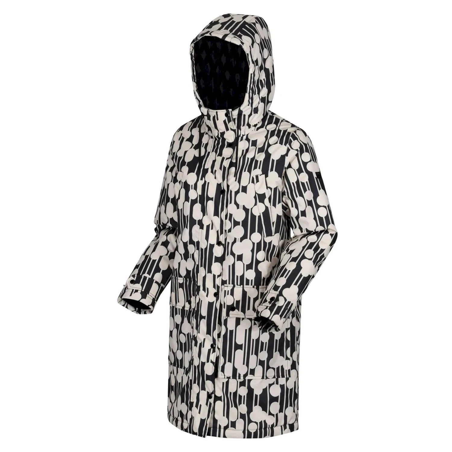 Regatta Womens/Ladies Orla Kiely Trees Waterproof Longline Parka (Black) 6 Regatta Womens/Ladies Orla Kiely Trees Waterproof Longline Parka (Black) - Image 4