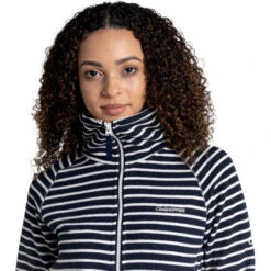Craghoppers Womens/Ladies Ella Striped Fleece Jacket (Blue Navy) -Motion Style k2a55cee0e8c5cf4c59258f4cd2f04a33