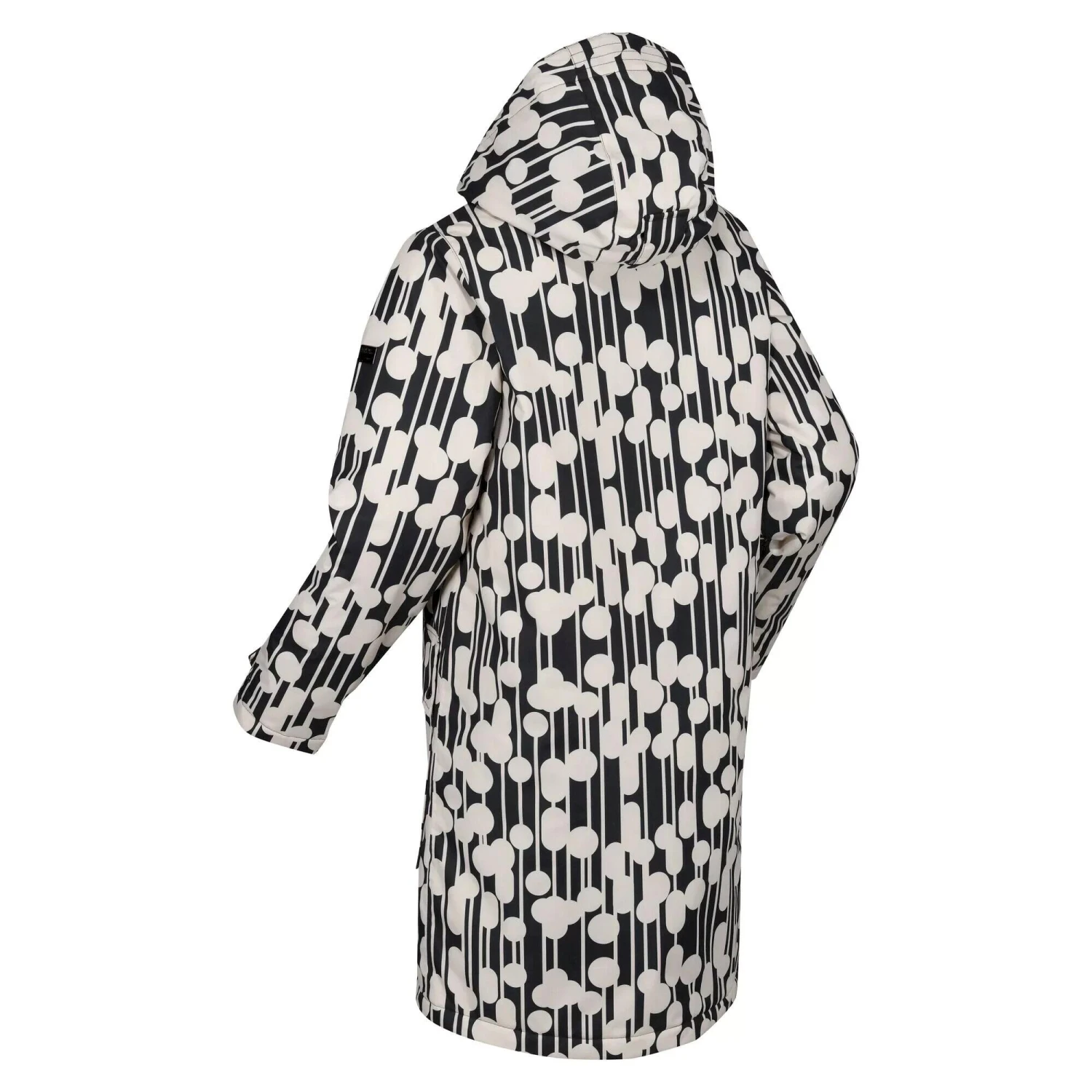 Regatta Womens/Ladies Orla Kiely Trees Waterproof Longline Parka (Black) 5 Regatta Womens/Ladies Orla Kiely Trees Waterproof Longline Parka (Black) - Image 3