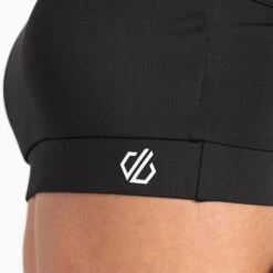 Dare 2b Womens/Ladies Swift Leaf Flow Sports Bra (Black) -Motion Style k7fe26fba482df0464a56e1805cc2971c