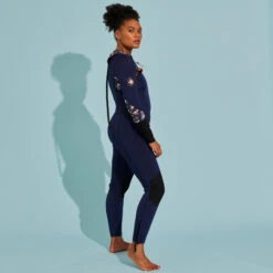 WOMEN’S SEA WALKING WETSUIT SUPERSTRECH NEOPRENE 4/3 BLUE -Motion Style k924e8635c6b4989609316c6e83a61c03