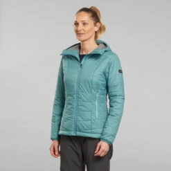 Women's Mountain Trekking Padded Jacket With Hood - MT100 -Motion Style k94dfbdfdaf2d2d0de18f664ace6d4efd
