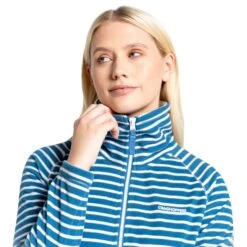 Craghoppers Womens/Ladies Ella Striped Fleece Jacket (Blue Navy) -Motion Style k9aac9c61d609d944b0df47dc762325b0
