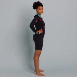 Women's Sea Walking Long-sleeved Neoprene Short Wetsuit 2/2 Mm - Dark Blue -Motion Style ka4ad46103f033c526ea865874ddea57e