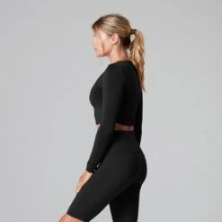 Fitness-Mad Womens/Ladies Arabesque LongSleeved TShirt (Black) -Motion Style ke047939233d442d74efa841e19697d5b