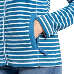 Craghoppers Womens/Ladies Ella Striped Fleece Jacket (Blue Navy) -Motion Style kf81d1bfba24eb607f06289deb226b874